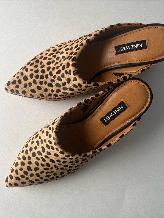 Nine West Shoes - Nine West Leopard-Print Pointed-Toe Mules in Tan & Black